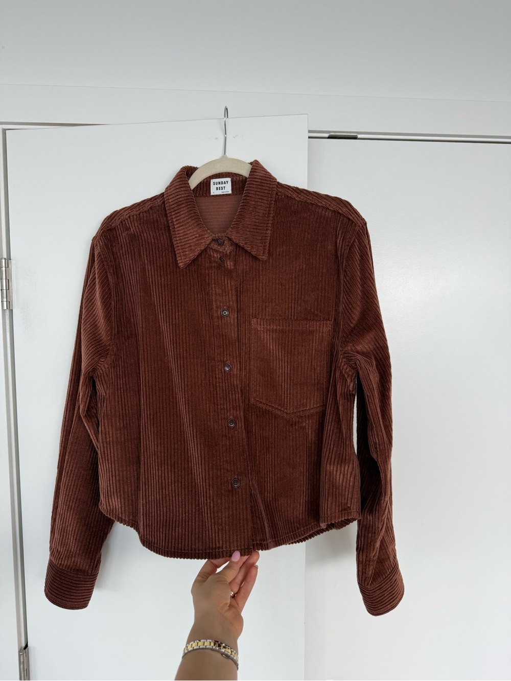 Sunday Best Rust Brown Corduroy Button-Down Shirt